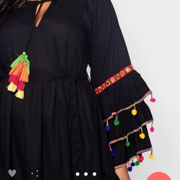 Plus Tassel Trim Beach Dress - Picture 4 of 6